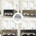 thumbnail image 3 of Brown Oak Single Bath Vanity 48"w X 22"d, Marble Top & Faucet - Soft Close, 5 Drawers And Open Cabinet Shelf Give Generous Storage Space 48" W 22" D With 5 Provide Plentiful Facilities, 3 of 6