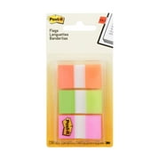 Post-it 1" Wide Flags, Orange, Lime, Pink, 20 Tabs/Color, 60 Tabs