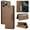 Brown, variant on Allytechgroup Wallet Case for iPhone 15 Pro, Slim Lightweight PU Leather Stand Flip Phone Case with Credit Card Slot Shockproof Protective Back Cover for iPhone 15 Pro Women Men, Black