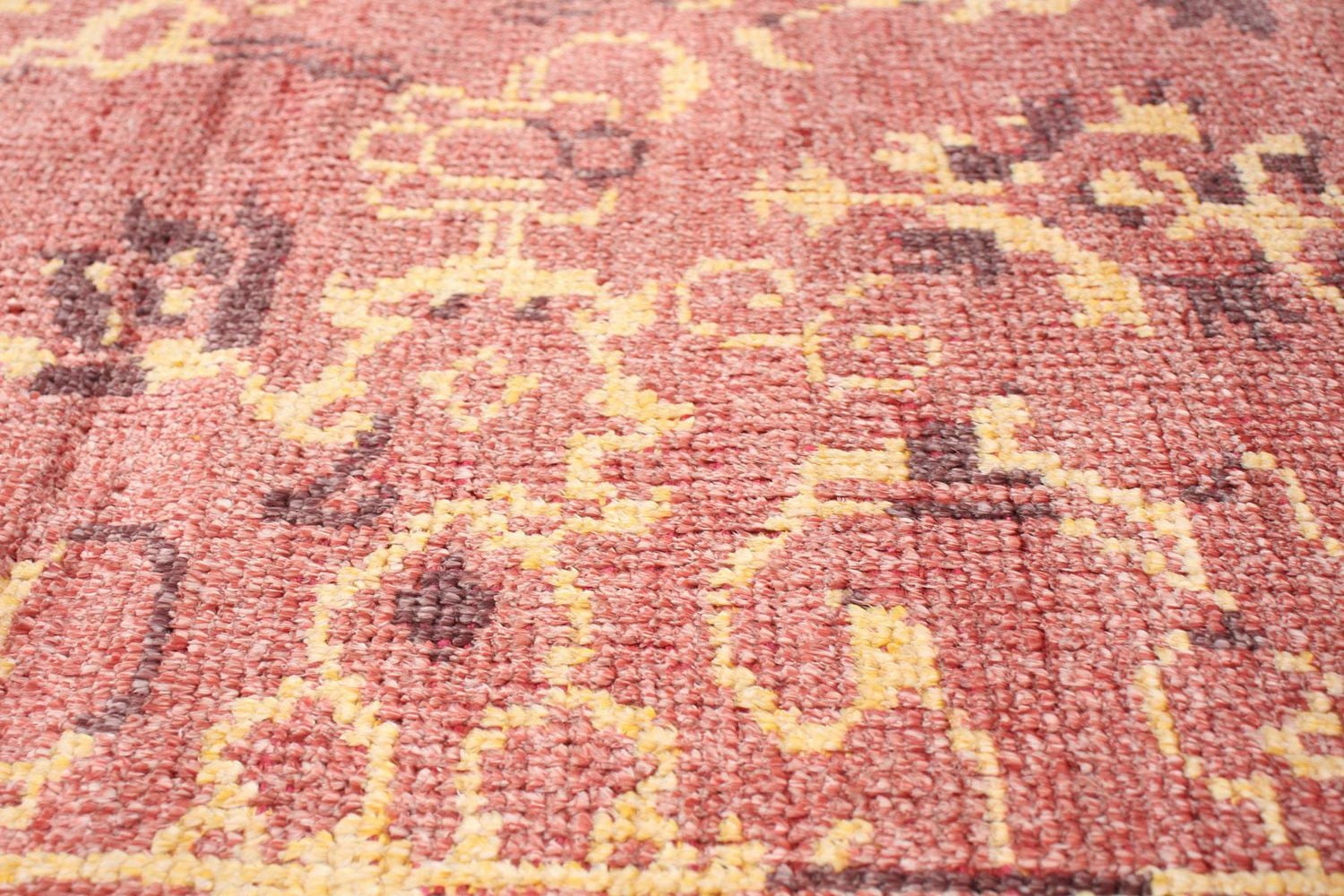 ECARPETGALLERY 5'1" x 7'10" Bordered Jules Oushak Hand-knotted Area Rug for Living Room, Dining Room and Bedroom in Red