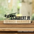 thumbnail image 2 of Craftnamesign Custom Airplane Wooden Desk Name Plate, Pilots Metal Desk Nameplate, Airplane Sign, 2 of 5
