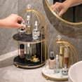 thumbnail image 3 of Soporte de artículos de tocador para cosméticos, organizador de suministros para el cuidado de la piel, estante de almacenamiento para lavabo, Almacenamiento y organización del hogar Capa única negra Advancent HA080147-04B, 3 of 6