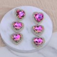 thumbnail image 1 of Pendientes colgantes grandes Yashi estilo bohemio con forma de corazón de rosa y Diamantes de imitación E1555 Color AB Dorado, 1 of 5