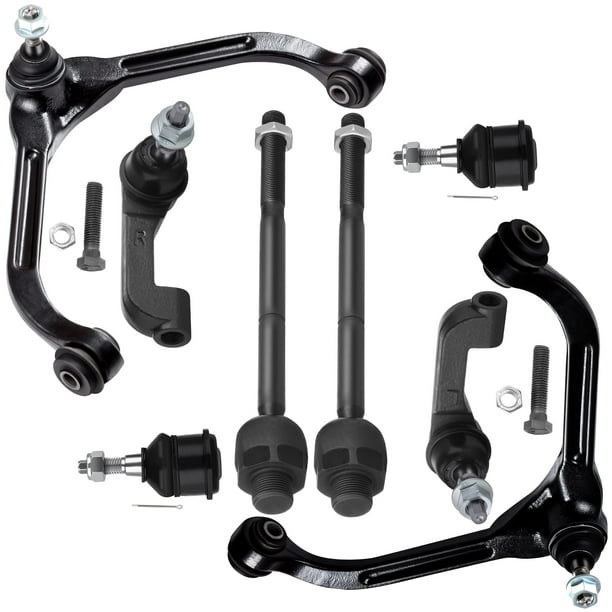Scitoo - Juego de 8 piezas de suspensión de brazo de control superior delantero con rótula para Jeep Liberty 2002-2005 2.4L 2.8L 3.7L Kit de varillas de amarre interiores y exteriores con rótula infer