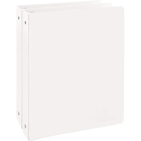 1 Inch 3 Ring Binder 1” Binder White Clear View Cover with 2 Inside Pockets, Colored School Supplies Office and Home Binders, 2 Pack – by Enday
