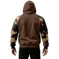 thumbnail image 5 of Men’s Pullover Hoodie with Drawstring Adjustable Hood and Camouflage Print Long Raglan Sleeves Kangaroo Pocket Light Brown 3XL, 5 of 5