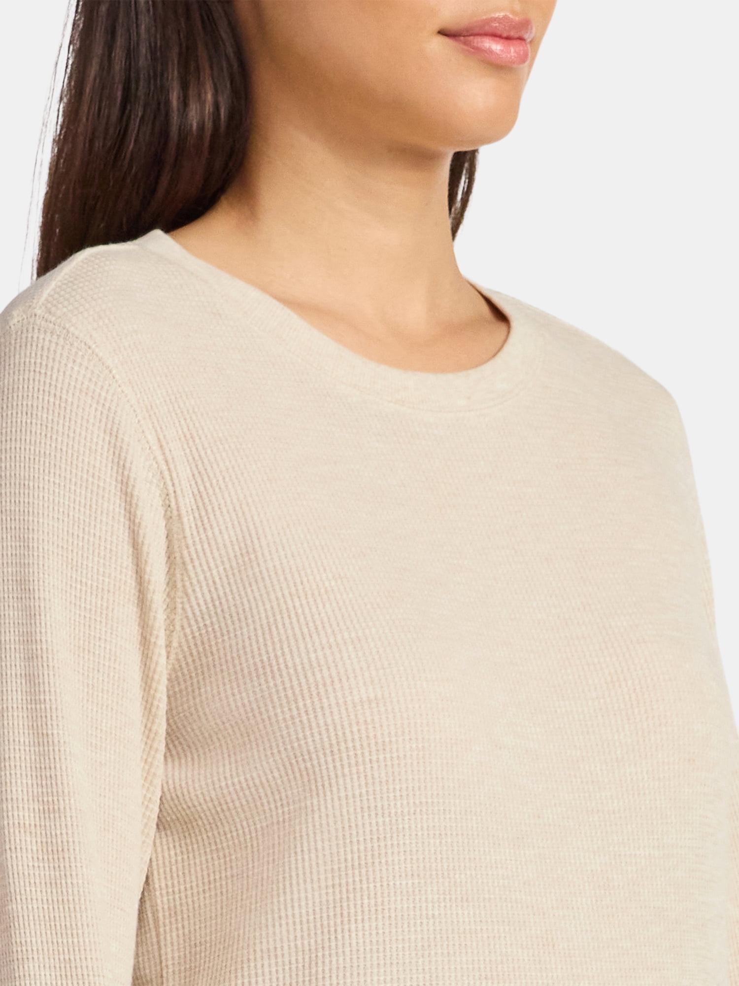 Time and Tru Women's Thermal Tee with Long Sleeves, Size XS-XXXL