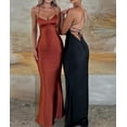 thumbnail image 3 of XXXITICAT Women's Slip Maxi Dress Sleeveless Open Back Backless Lace Up Bandage Criss Cross Mermaid Satin Party Dress(BL,S), 3 of 4