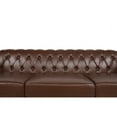 thumbnail image 6 of Chairone House 84" Brown Pu Rolled Arm Chesterfield Three Seater Sofa, 6 of 9
