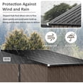 thumbnail image 4 of Outdoor Storage Shed, 9.7x7.6 FT, Metal Storage Shed with Door & Lock, Steel Utility Tool Shed with Base Frame for Backyard Garden Patio Lawn, Brown, 4 of 7