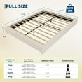 thumbnail image 2 of Full Size Cloud Bed Frame, Low Bed Frame Without Headboard, Corduroy Upholstered Low Platform Bed with Solid Wood Legs, No Box Spring Required, Quiet and Easy Assembly, Beige, 2 of 8
