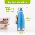 thumbnail image 3 of Bouteille d'Eau pour Enfants pour l'École - 12 oz en Acier Inoxydable à Double Paroi Isolée sous Vide, Bouteille de Sport Réutilisable en Métal Étanche en Forme de Cola pour Filles (Bleu Ciel), 3 of 8