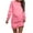 Hot Pink, variant on Tauxra Women Solid Color Round Neck Long Sleeve Dress,Casual Simple