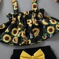 thumbnail image 5 of Douhoow Infant Girl Sunflower Printed Suspender Tops Triangle Shorts Baby 2Pcs Clothes Set, 5 of 8