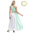 thumbnail image 2 of Aislor Womens Ancient Greek Roman Toga Costume Overlay Dance Dress with Headwear for Halloween Party Mint Green 4XL, 2 of 7