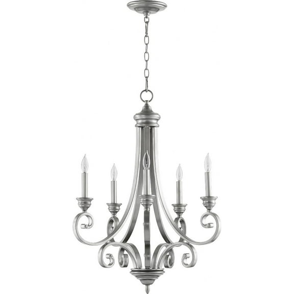 Quorum Lighting Bryant 5-Light Chandelier, Classic Nickel
