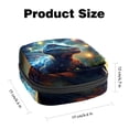 thumbnail image 2 of Starry Dinosaur Velvet Period Bag Storage Organizer for Tampons and Pads, Small Bag with Sponge and Oxford Cloth, 4.7x6.6x6.6 in, Period Pouch, 2 of 6