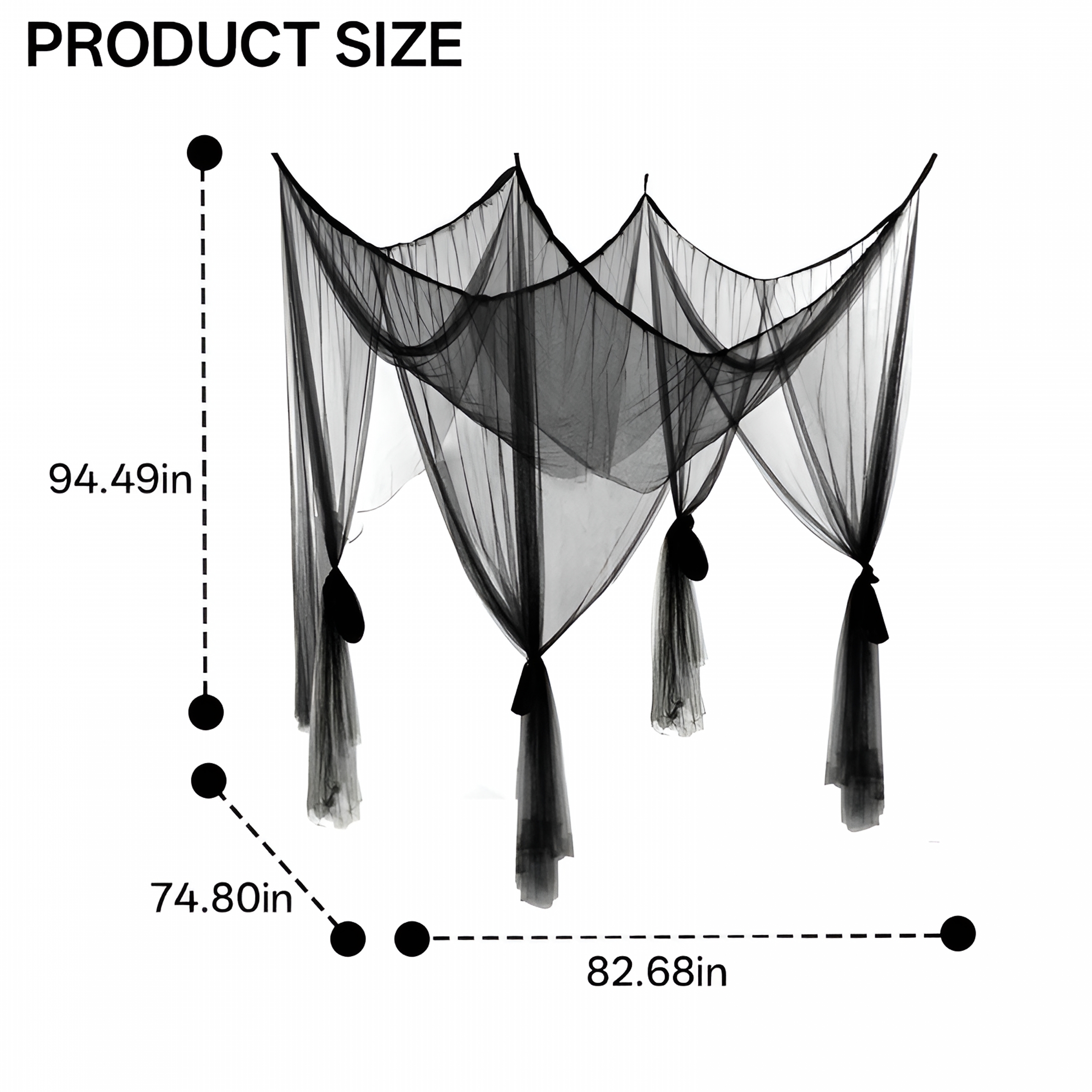 AUQ 4 Corners Post Canopy Bed Curtains - Bed Canopy for Queen Size Bed,Princess Canopy for Girls Bed,Canopy Bed Drapes for Adults,Luxurious Mosquito Net Bedroom Decor,Bed Drape Elegant Mosquito Net