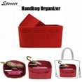 thumbnail image 3 of Spencer Felt Insert Purse Organizer Bag In Bag Handbag Compartment Bag Makeup Cosmetic Pouch Storage Tote Bag "L,Red", 3 of 6