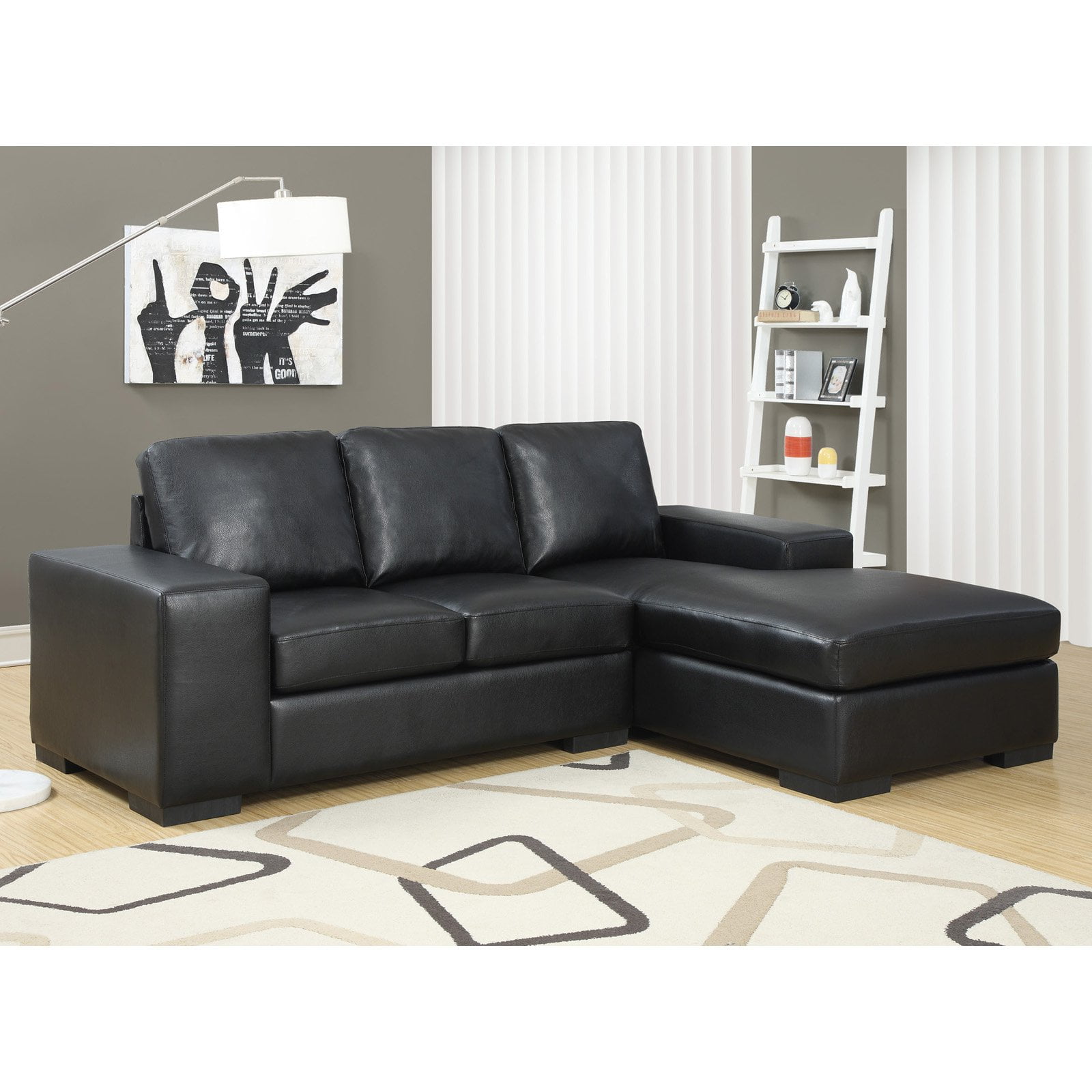 Monarch Specialties Sheffield Leather Sofa Lounger