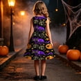 thumbnail image 6 of Piuwrlz Kids Cos Perform Dresses for Girls Halloween Party Dress Purple Size 5 T, 6 of 9
