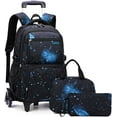 thumbnail image 1 of Sacs à Dos Roulants pour Garçons Bagages pour Enfants Sac à Dos à Roulettes pour l'École Garçons Sacs à Roulettes Espace-Galaxy Sac à Livres à Roulettes, 1 of 5