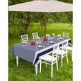 thumbnail image 4 of Outdoor Tablecloth with Umbrella Hole and Zipper 60 x 102 Inch Stripes Abstract Navy Blue Geometric Simple Table Cover for Rectangular Tables Waterproof Tabletop Collection for Patio Garden Picnic, 4 of 6