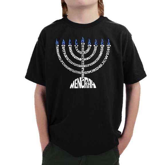Menorah - Boy's Word Art T-Shirt