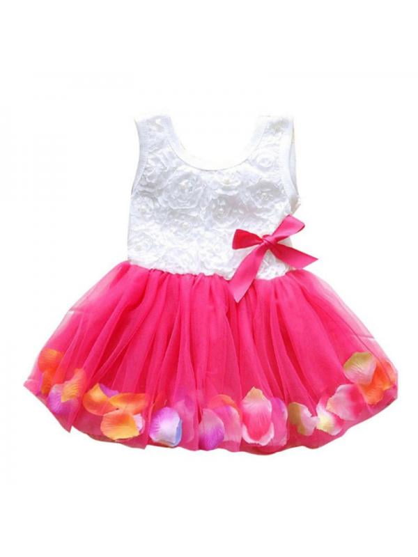 Toddler Baby Girls Princess Floral Sleeveless Tulle Tutu Party Wedding