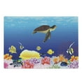 thumbnail image 1 of Ocean Cutting Board, Modern Cartoon Deep Sea Nautical Navy Aquarium Fish Turtle Rocks Moss Art Print, Decorative Tempered Glass Cutting and Serving Board, Large Size, Multicolor, by Ambesonne, 1 of 1