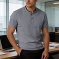 thumbnail image 4 of Gytharion Men's Henley Shirts Soild Color Crew Neck Short Sleeve Shirts Summer Casual Thin Tops, 4 of 7