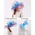 thumbnail image 5 of Women's Organza Saturday Horse Racing Derby Day Wide Brim Church Hat, 5 of 5
