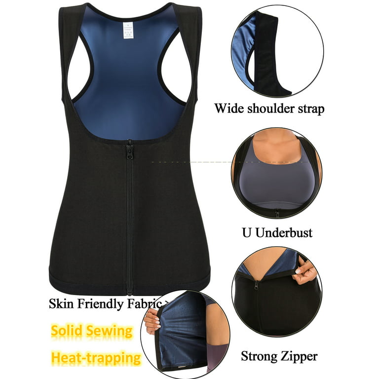 N'Polar Women Sweat Vest Waist Trainer Shaper Heat Trapping Pullover Sweat  Gym Vest Slimmer Sauna suits Sweat Body Shaper Vest(2XL_3XL) 