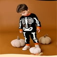thumbnail image 3 of Bellafa Unisex Kids Skeleton Pajamas Glow in the Dark 100% Cotton Sleepwear Toddler Girls Boys Skull Halloween Pjs Sets 3-8T, 3 of 9