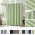 thumbnail image 2 of Shower Curtain Set Dark Blue Geometric Fabric with Hooks for Bathroom, 2 of 6