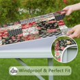 thumbnail image 6 of Pioneer Flower Floral Print Pattern Square Fitted Tablecloth with Elastic Edge,Square Table Cover,Washable Elastic Table Cover for Home Kitchen Party Decor 34"x34", 6 of 6