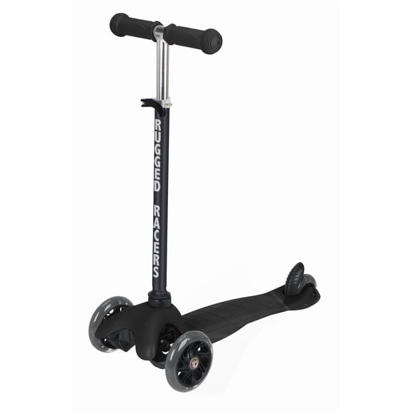 Rugged Racer Mini 3-Wheel Scooter With LED Lights in Black