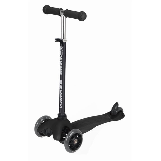 Rugged Racer Mini 3-Wheel Scooter With LED Lights in Black