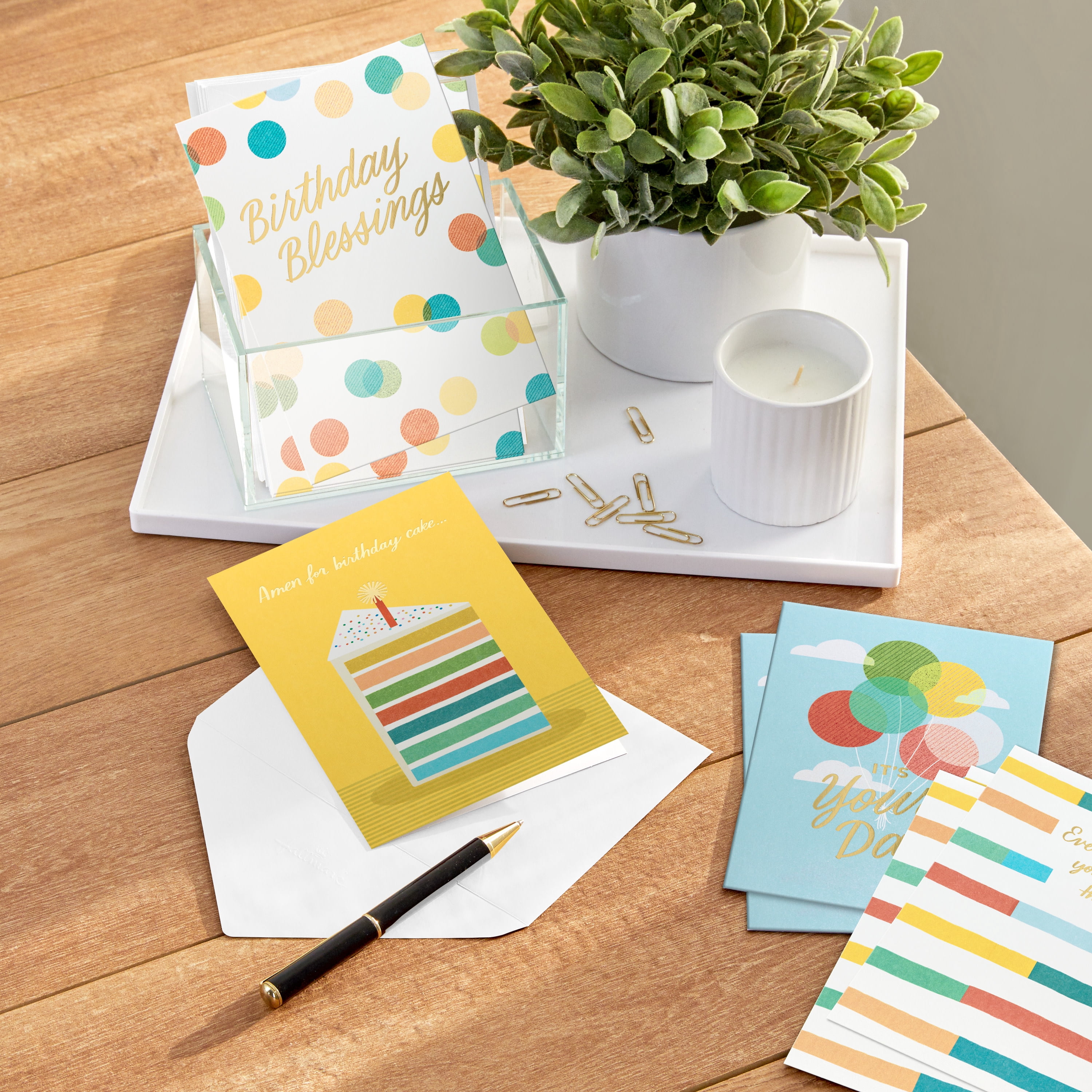 Hallmark Assorted Birthday Cards (Bright and Blessed), 12 Count