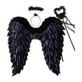 thumbnail image 2 of Diadema de alas de ángel, accesorio de decoración para cosplay, regalo, disfraz de hada, diadema de alas para juegos de rol, actuación festiva de Hall Negro 60cmx60cm, 2 of 8