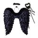 thumbnail image 2 of Tocado de plumas de ala de ángel para cosplay, para fiesta de rol de carnaval Negro 60cmx60cm, 2 of 9