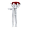thumbnail image 3 of Rosec Jewels Floral Bridal Ring Set with Lab Created Ruby and Moissanite - AAAA Grade - 10 mm, 10K White Gold, US 4.50, 3 of 9