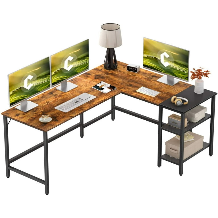 HSH Farmhouse Desk, Modern Home Office Desk, Student Desk for Bedroom  Computer Table, Rustic Wood and Metal PC Laptop Computer Desk, Simple  Writing
