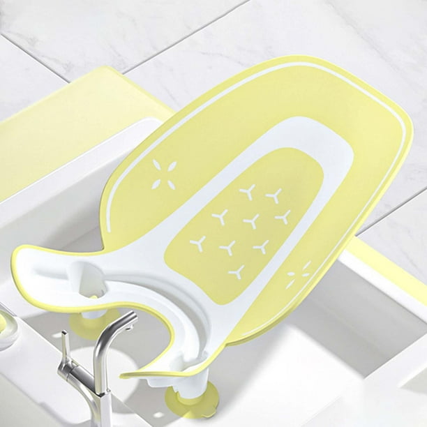 Bath Seat,Infant bathtub Seat Bathtub Pad Mat Chair ,Anti Slip Newborn Baby Children Bathing Seat,Baby Bathtub Seat Provides Backrest Support,baby Shower Chair Bath Seat Infant Bath White Yellow perfke Asiento de baño