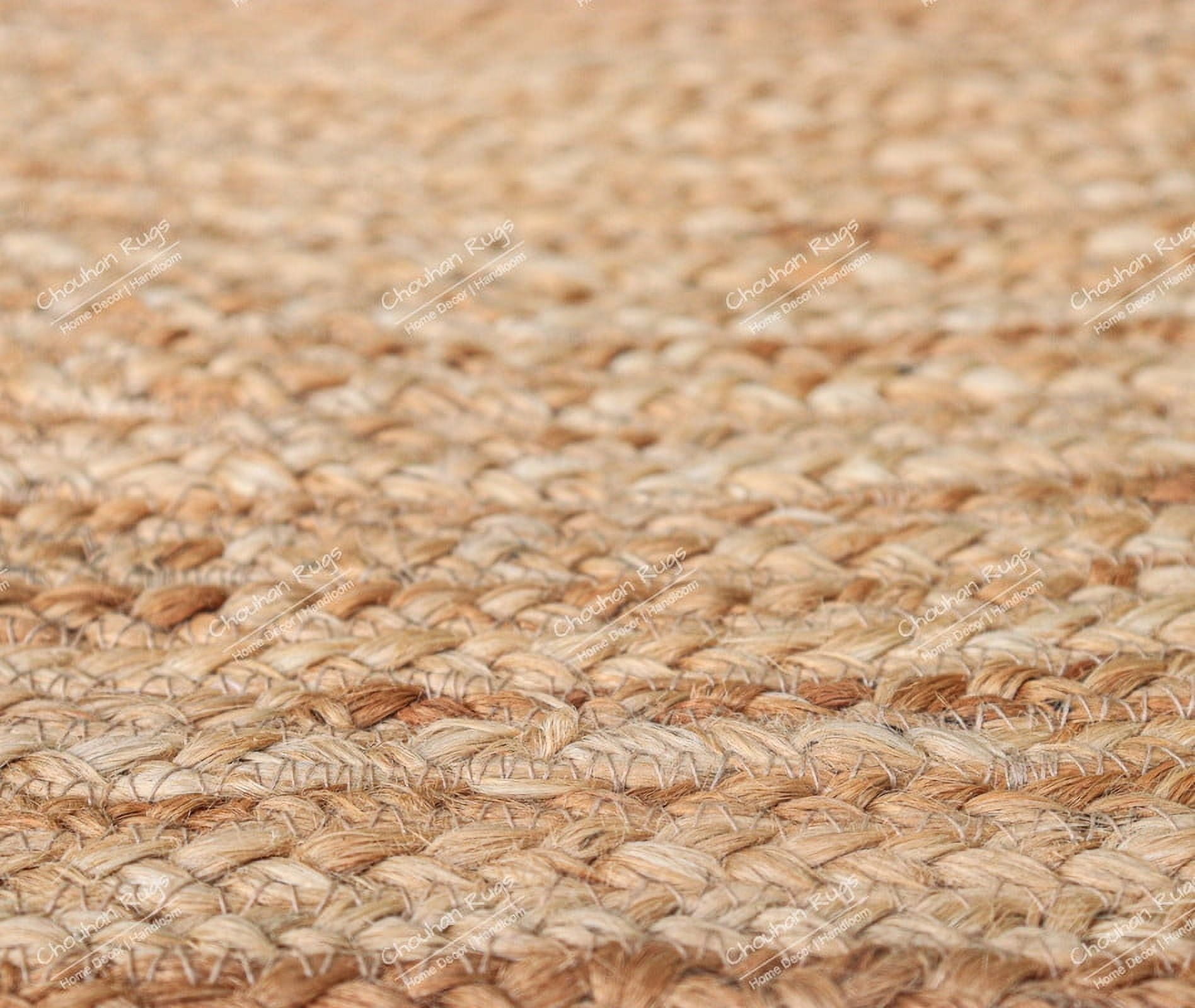 4x4, 5x5, 6x6,feet Natural Jute Scallop Round Rug, Floor Scalloped Edge Rug Braided Boho Eco Large Circular Handmade Area Rugs
