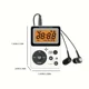 thumbnail image 2 of Radio AM FM de bolsillo con auriculares estéreo portátiles, radio a batería, presintonía manual, pantalla grande, tecla de bloqueo, temporizador de apagado, mini radio, 2 of 5