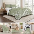 thumbnail image 6 of Quilts Full Size, Sage Green Botanical Soft Comforter Bedding Set for Bed, Farmhouse Laugh Love Leaves Lightweight Quilted Bedspread with Pillow Cover(2 Pieces) for All Season, 78x90 Inch, 6 of 9