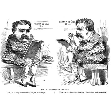 James Fisk (1834-1872)Namerican Stock-Market Speculator An American Newspaper Cartoon Of 1869 Published After FiskS Failure To Corner The Gold Market (Black Friday 24 September 1869) Rolled Canvas