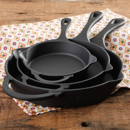 The Pioneer Woman Timeless Cast Iron Set, 3-Piece