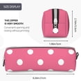 thumbnail image 3 of Naloa Dots On Rose Red Background Leather Pencil Case, Makeup Pouch, Zipper Pouch for Daily Essentials, Storage Organizer, Cosmetics and Stationary Bag, 3 of 7